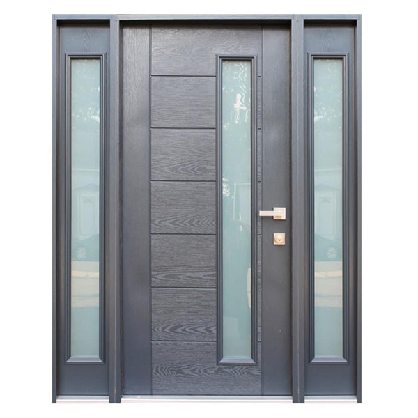 Moonlitdoors US Standard Exterior Prehung Fiberglass Door With Sidelite For Villa