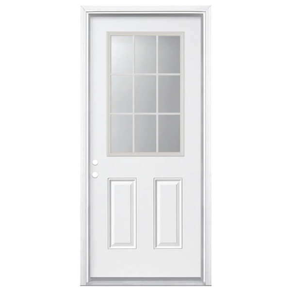 China Moonlitdoors US Standard Exterior Prehung Fiberglass Entry Door With Glass For Villa